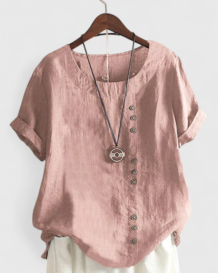 Elisavie Cozy Short-Sleeve Top – Soft, Everyday Comfort