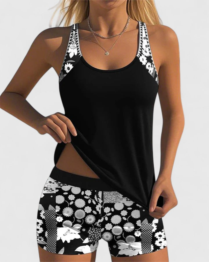Grace Women's Floral-Print Tankini Swimsuit - Vibrant Floral Swimwear for Pool & Beach