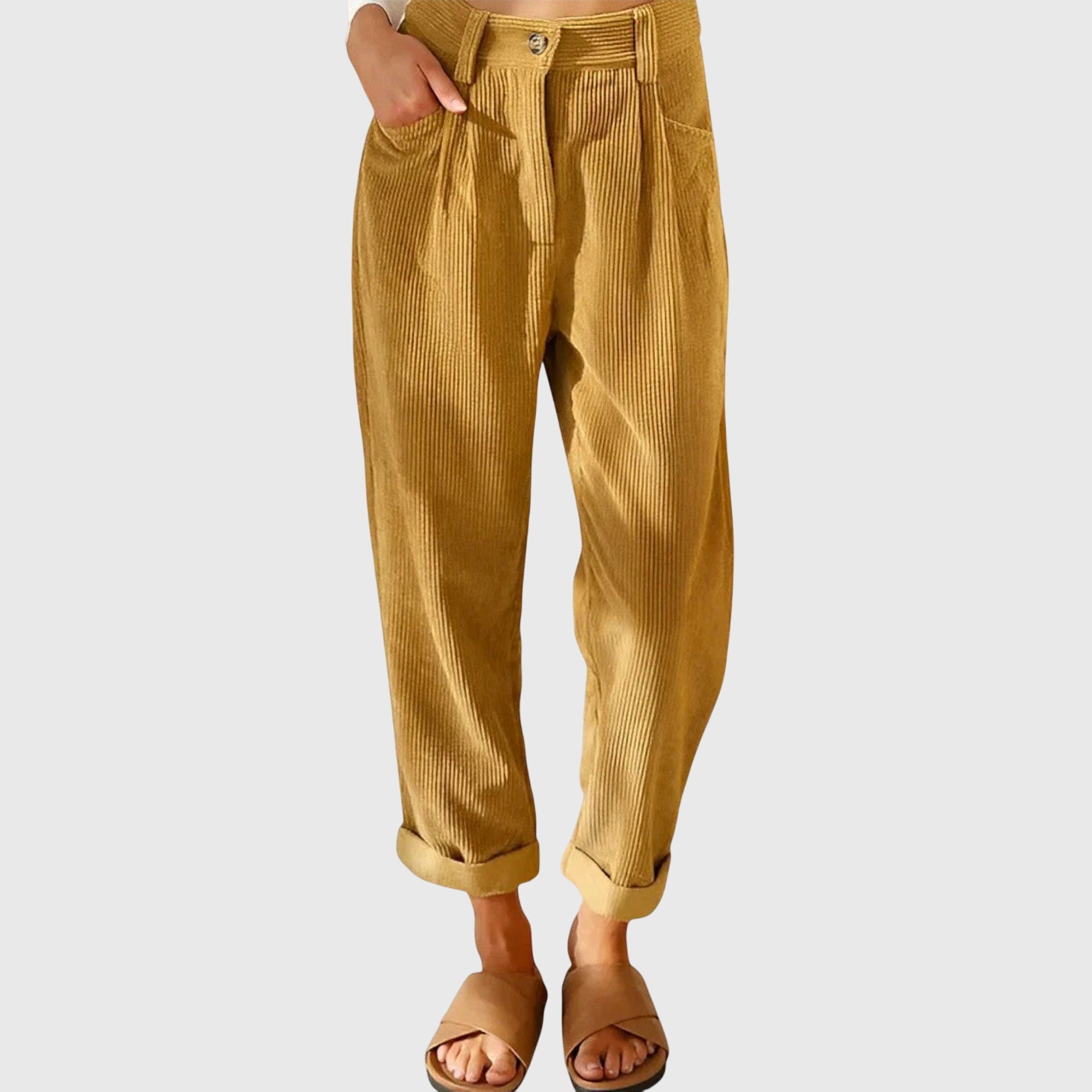 Jana - Sleek, Modern Corduroy Pants for Everyday Style