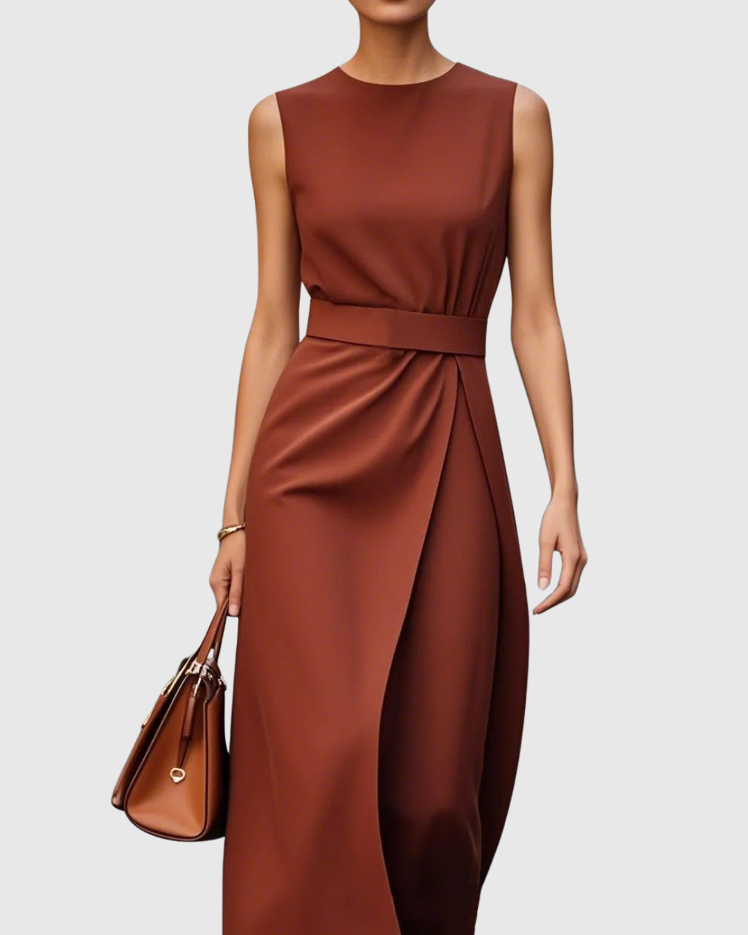 Clarimond: Timeless, Elegant Round-Neck Dress