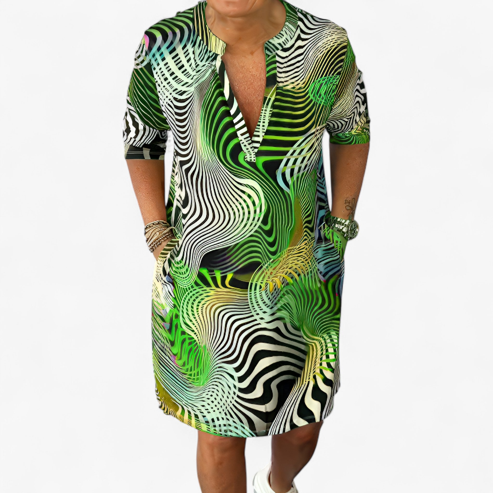 Katherine | Elegant Women's Stretchy V-Neck Dress