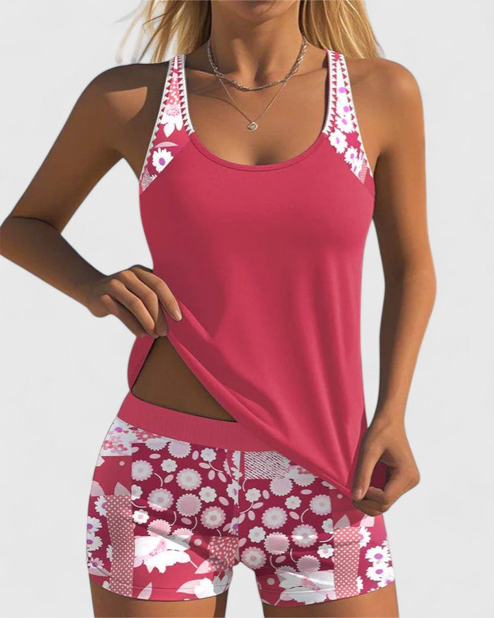 Grace Women's Floral-Print Tankini Swimsuit - Vibrant Floral Swimwear for Pool & Beach