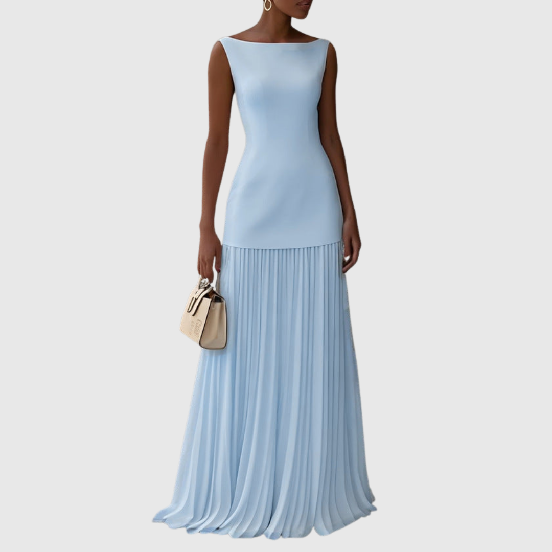 Rowina | Elegant Sleeveless Dress with Flowing Pleats