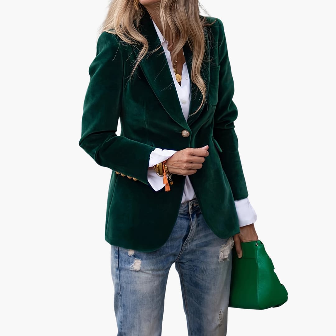 Elegant Retro Blazer, Single-Breasted - Timeless Chic