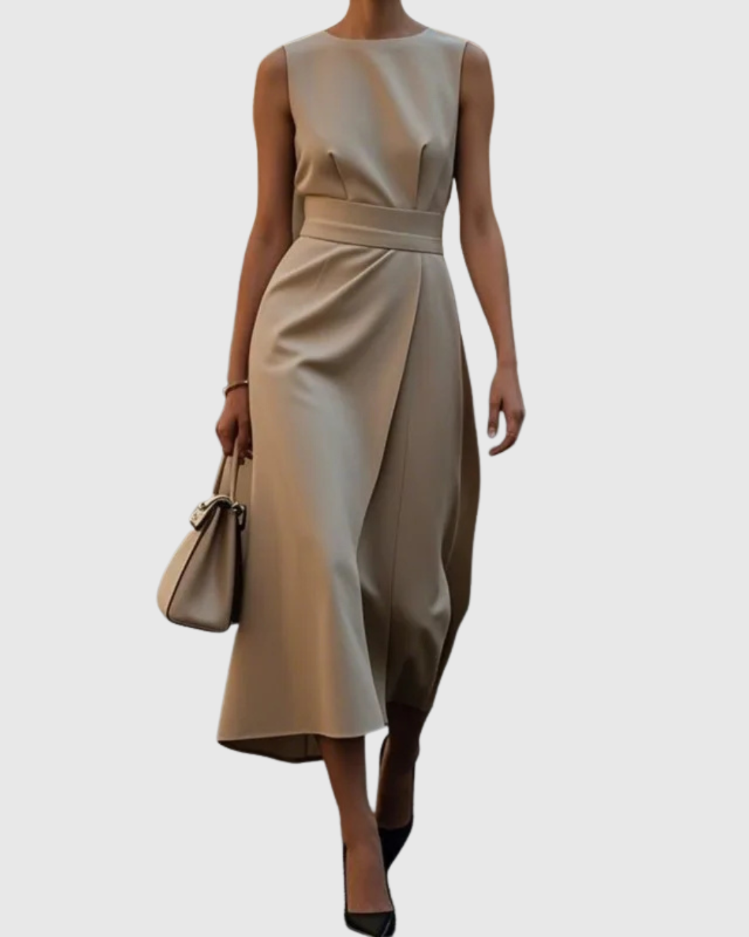 Clarimond: Timeless, Elegant Round-Neck Dress