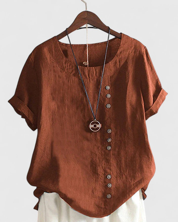 Elisavie Cozy Short-Sleeve Top – Soft, Everyday Comfort