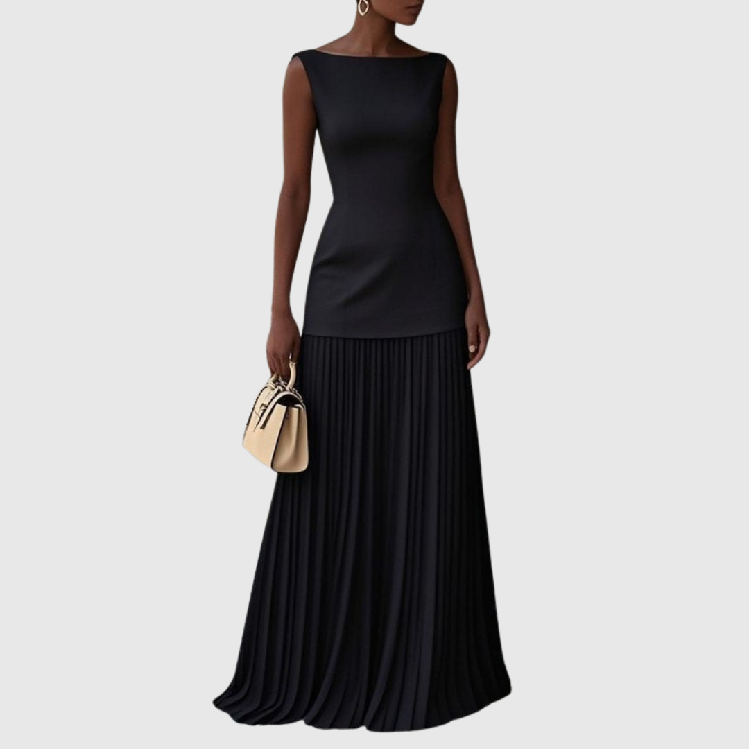 Rowina | Elegant Sleeveless Dress with Flowing Pleats