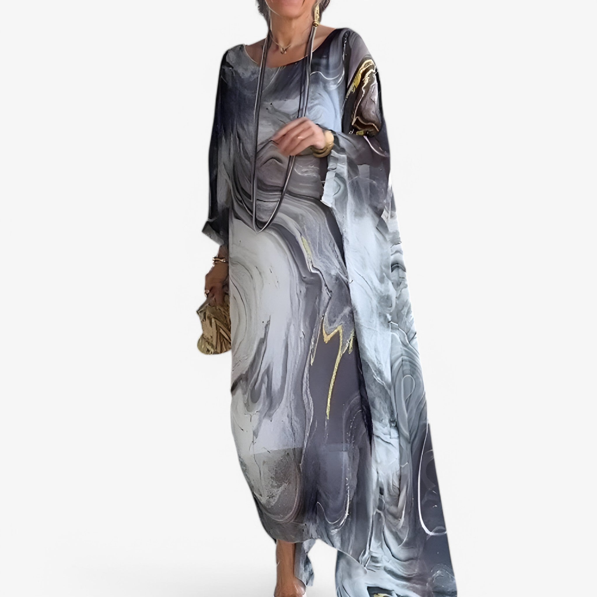 Celeste | Marble-patterned maxi dress – unique and elegant