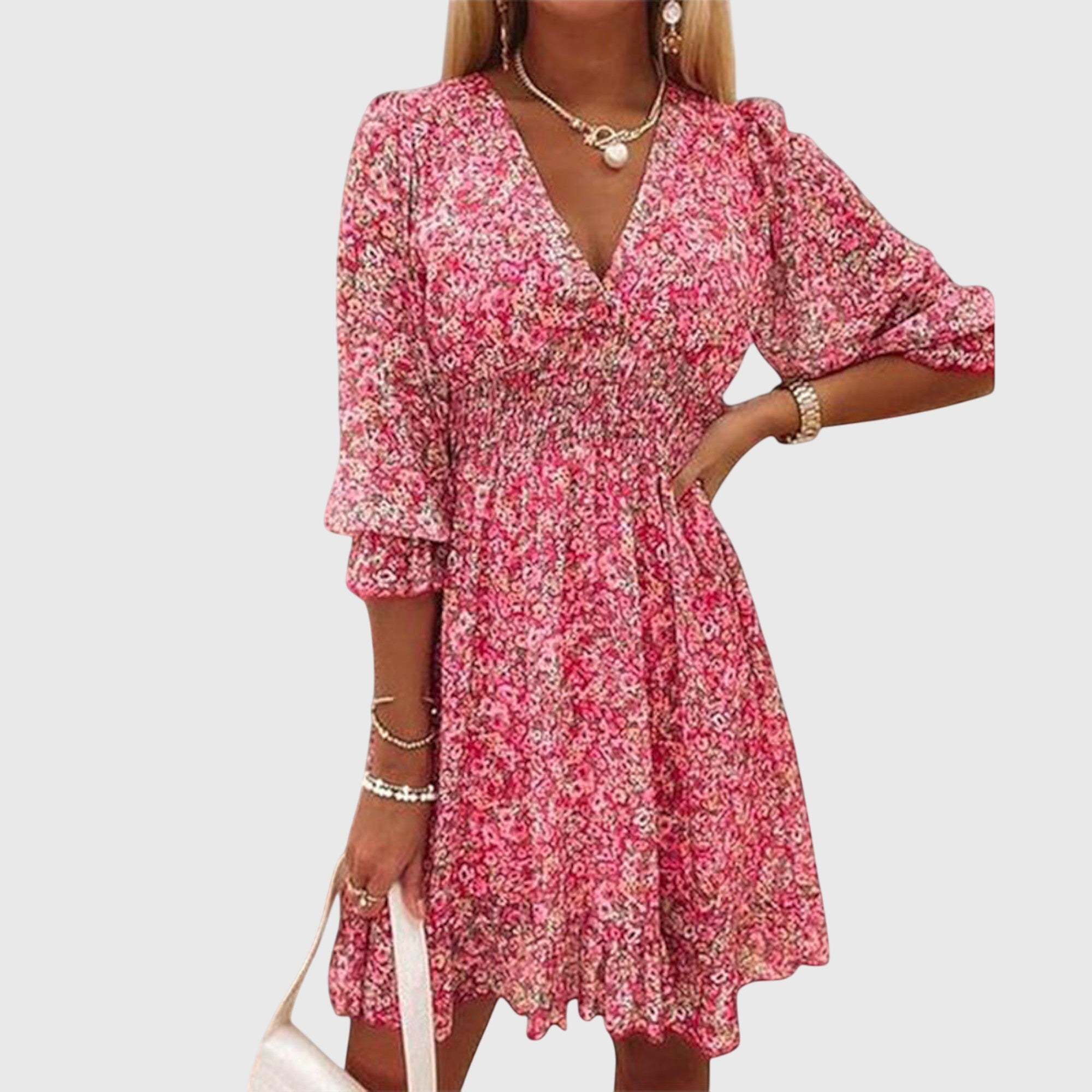 Elisa | Floral Puff-Sleeve Dress