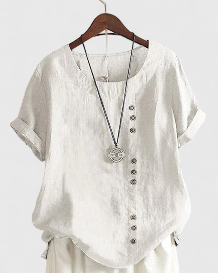 Elisavie Cozy Short-Sleeve Top – Soft, Everyday Comfort