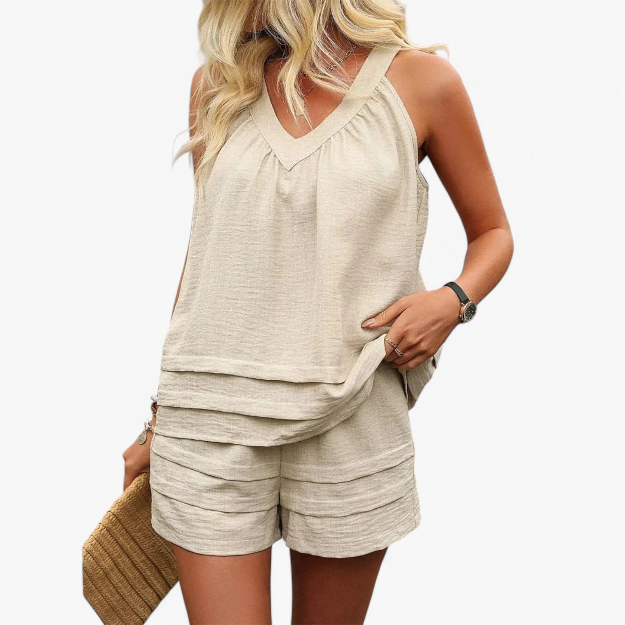 Elena | Two-piece set with a sleeveless V-neck