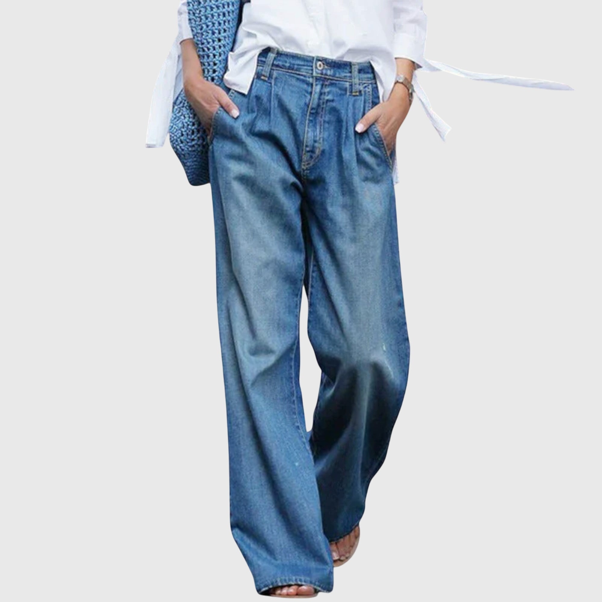 Denim Relaxed Fit Tailored Pants – Timeless Flattering Fit