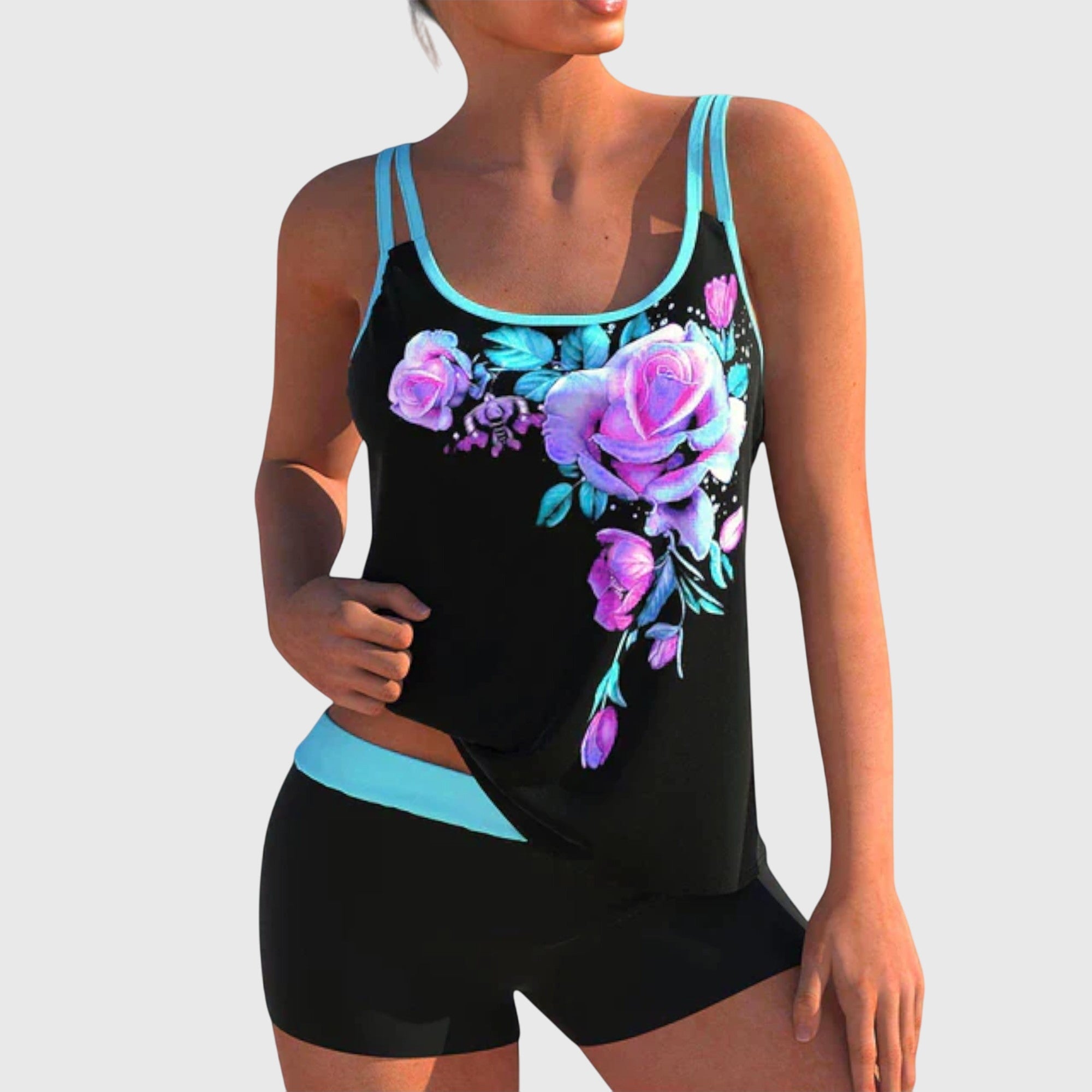 Clara Women’s Floral-Print Two-Piece Swimsuit Set – Vibrant, Flattering Summer Swimwear