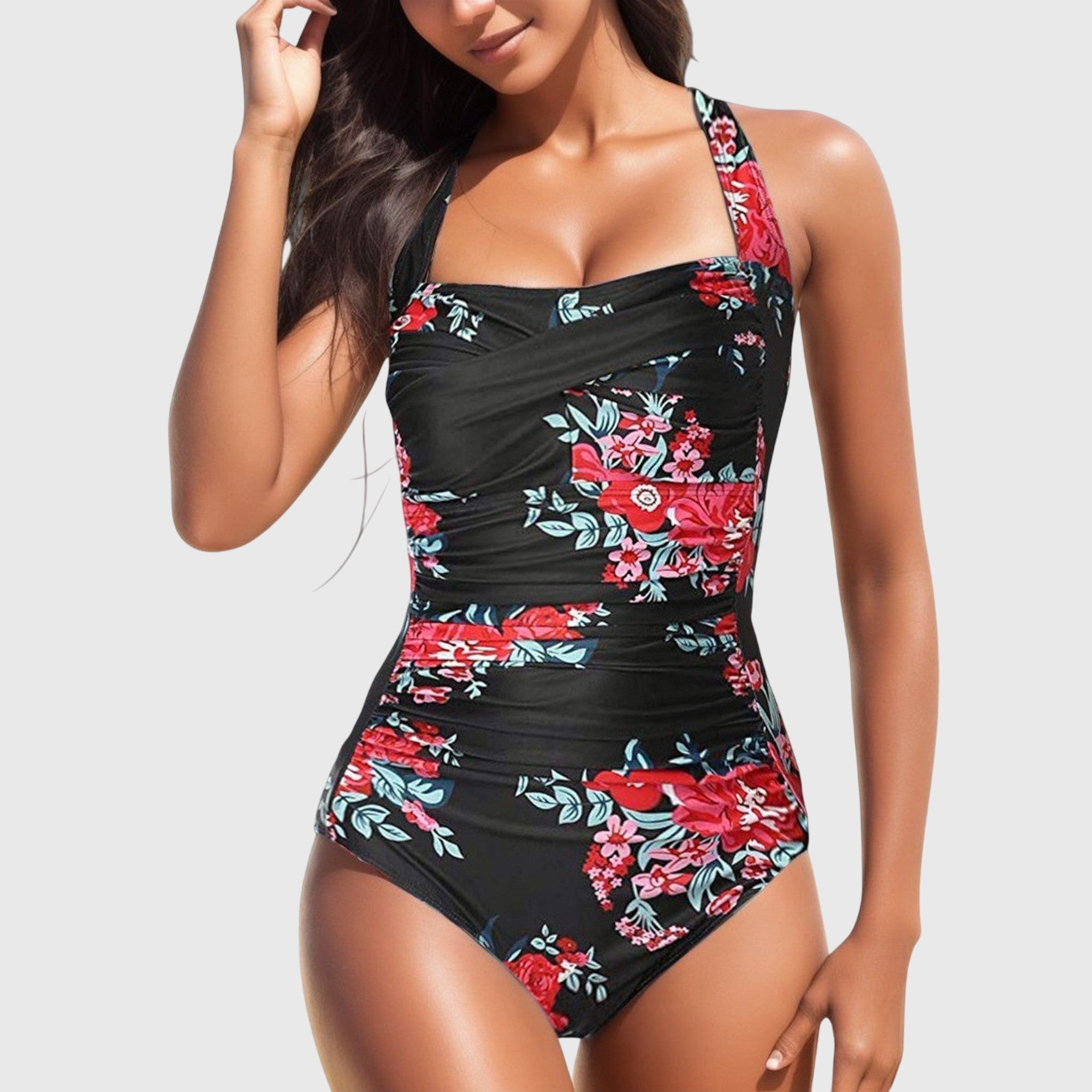 Isabelle Women's Tropical-Print One-Piece Swimsuit — Vibrant Style & Flattering Fit