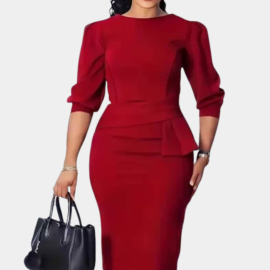 Claudine Bloom | Elegant Ruffle Midi Dress