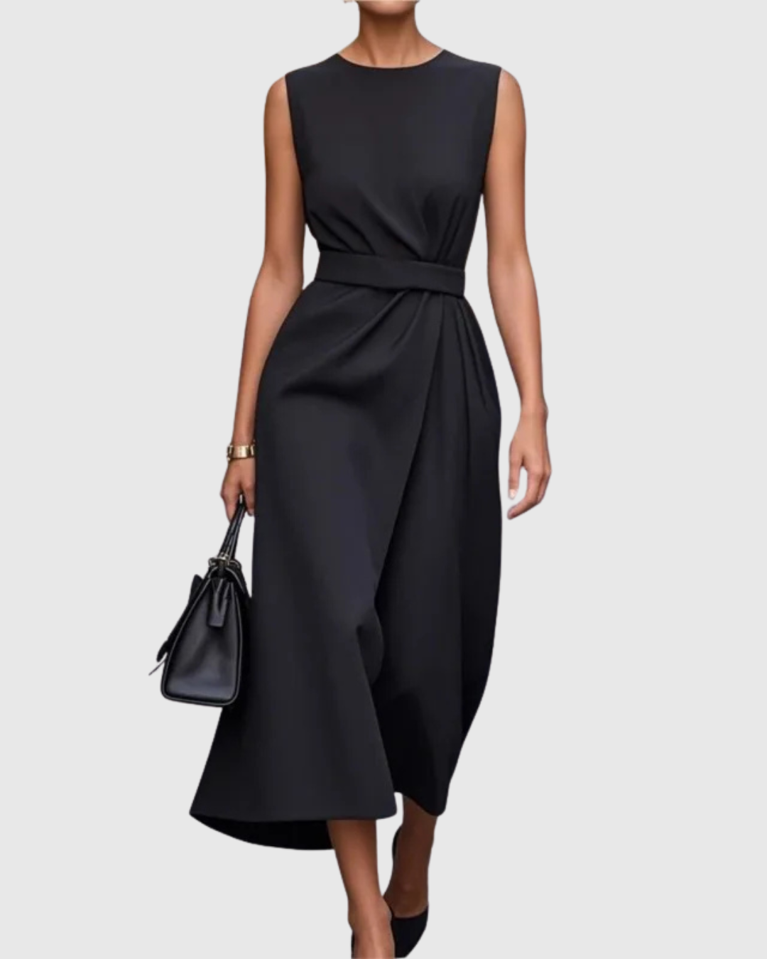 Clarimond: Timeless, Elegant Round-Neck Dress