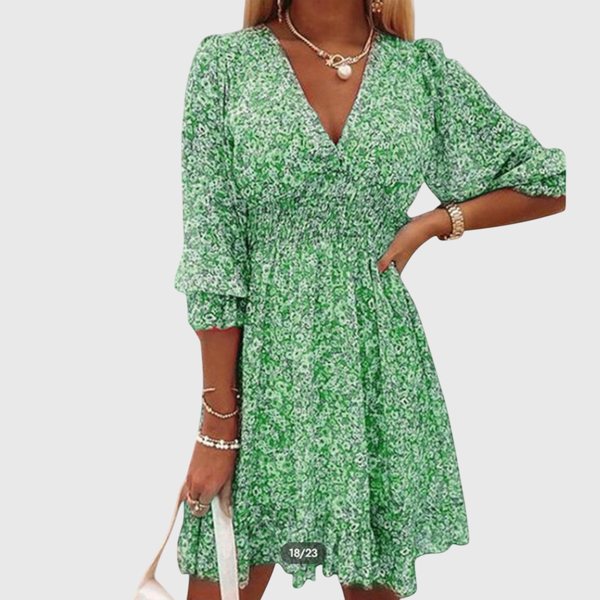 Floral Puff Sleeve Dress – Breathable Fabric & Lightweight Feel