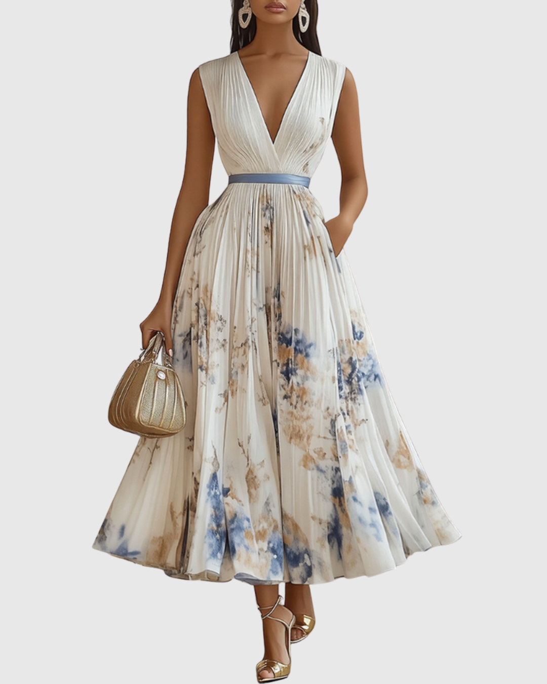 Rowella | Sophisticated Pleated Maxi Dress for Every Occasion