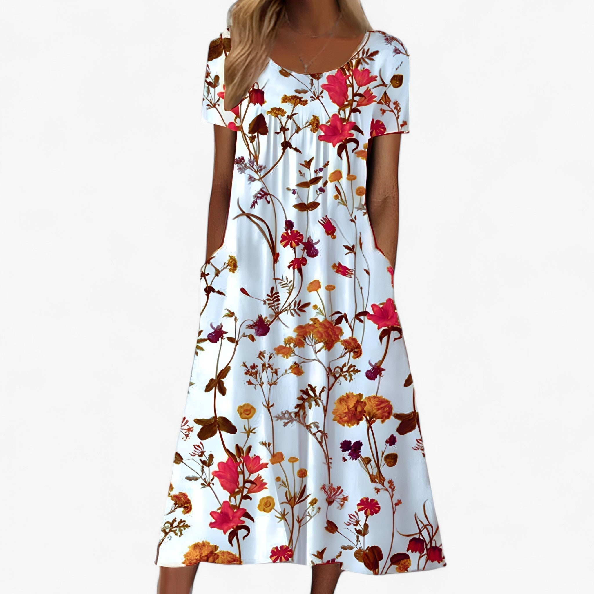 Isay | Boho floral dress with matching swimsuit – beach-ready and stylish