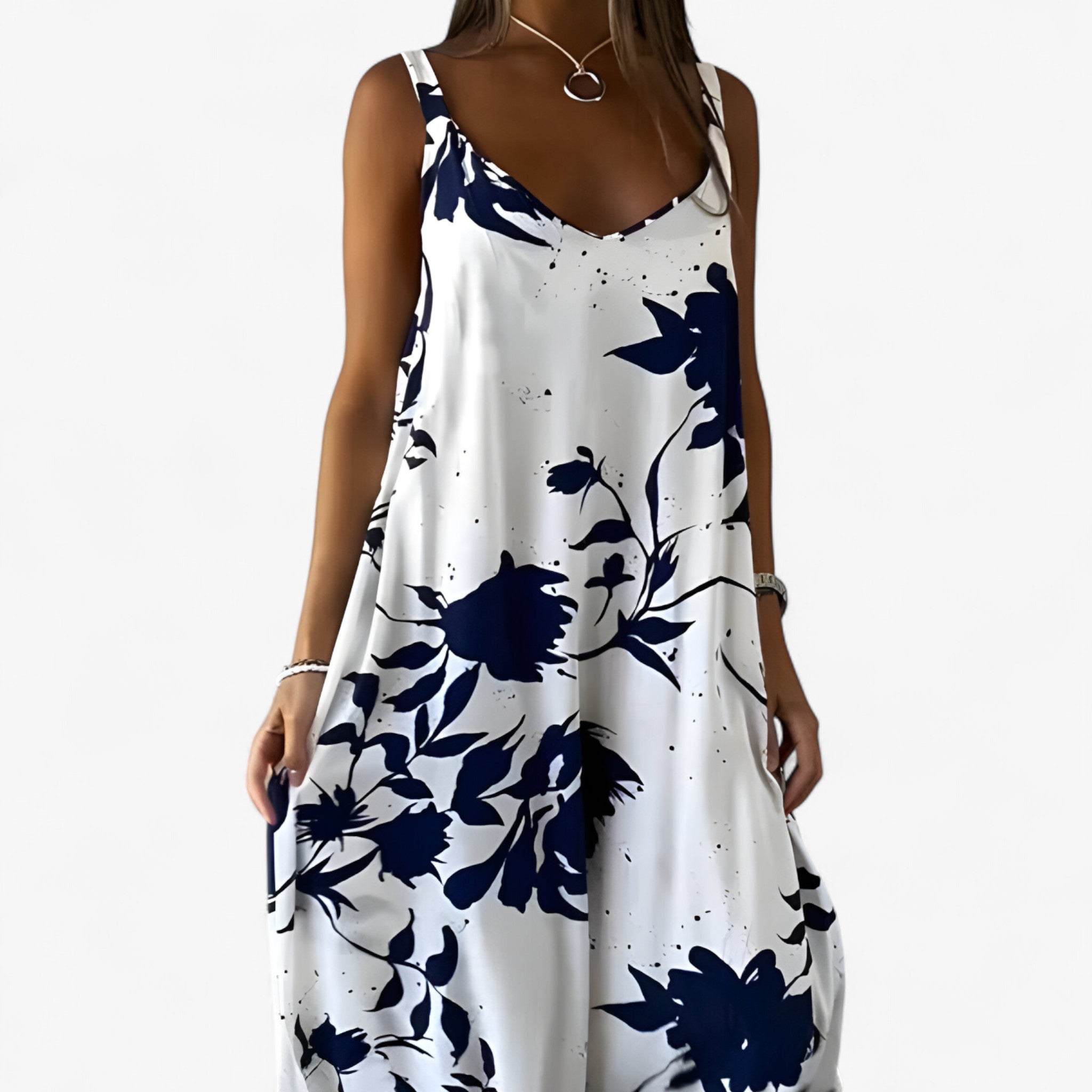 Daniela | Women's Cotton Floral Maxi Dress – Light, comfortable and stylish summer dress