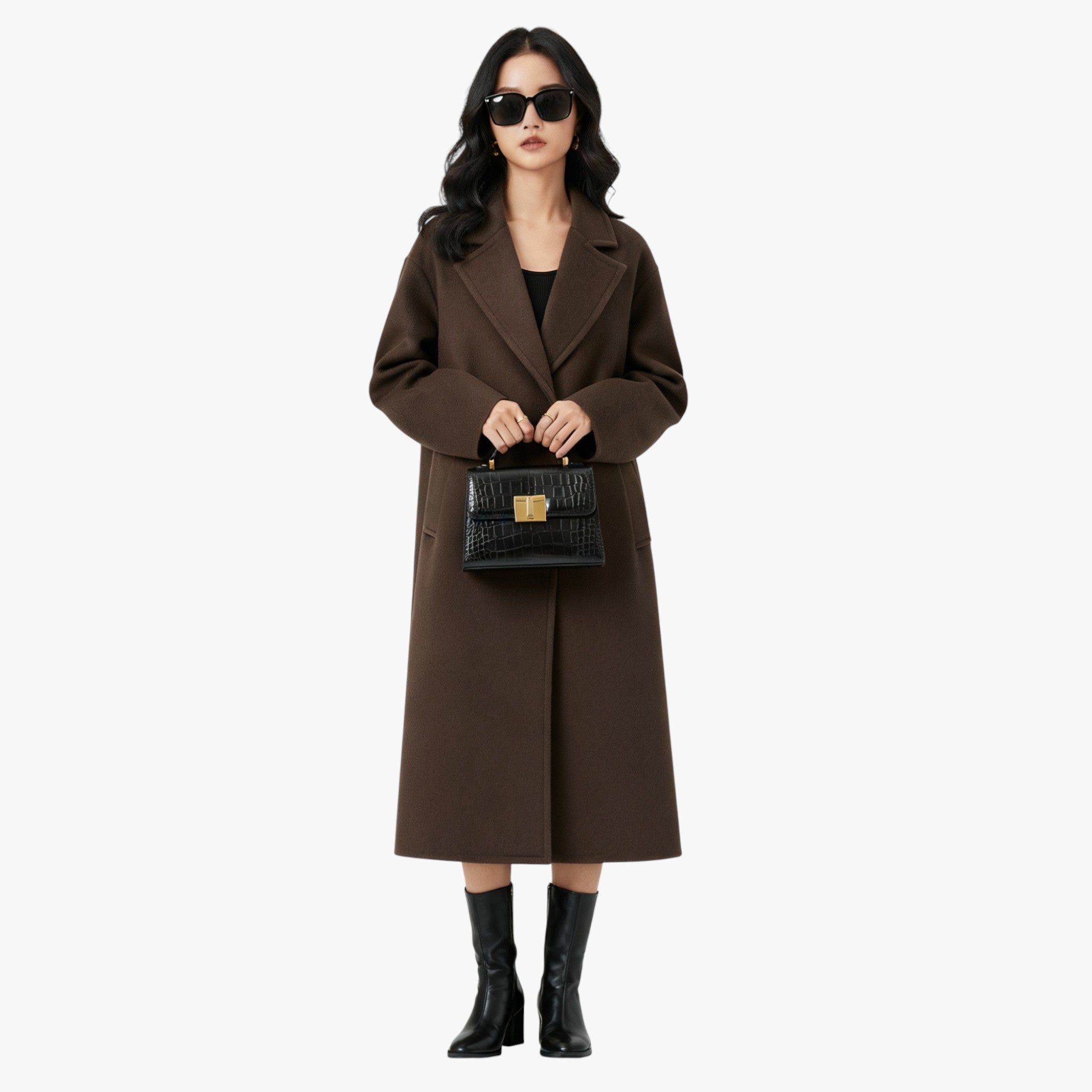 Sophisticated Women's Long Coat for Timeless Elegance