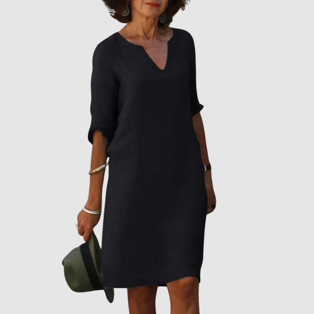 Timeless V-Neck Dress with Elegant Silhouette