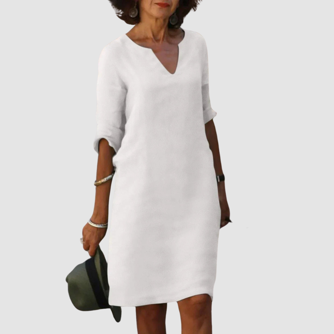 Timeless V-Neck Dress with Elegant Silhouette