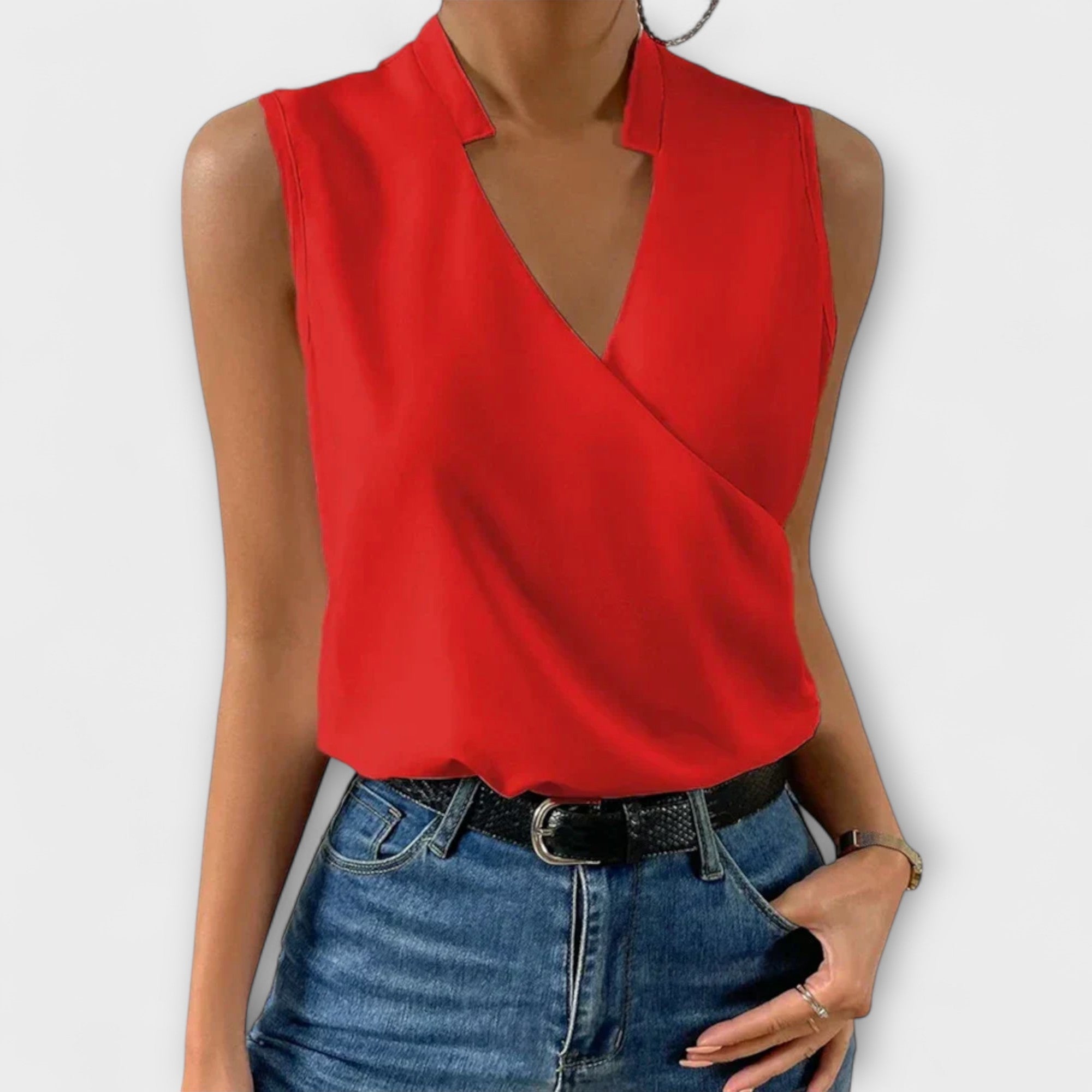 Loretta | Timeless V-Neck Blouse for Effortless Elegance