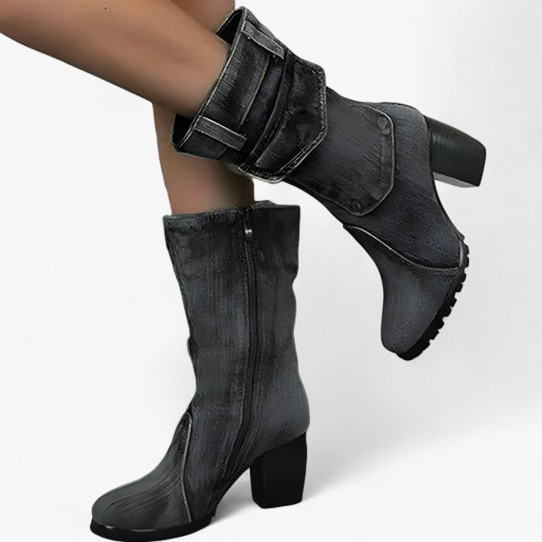 Sierra | Denim cowboy boots with a high heel