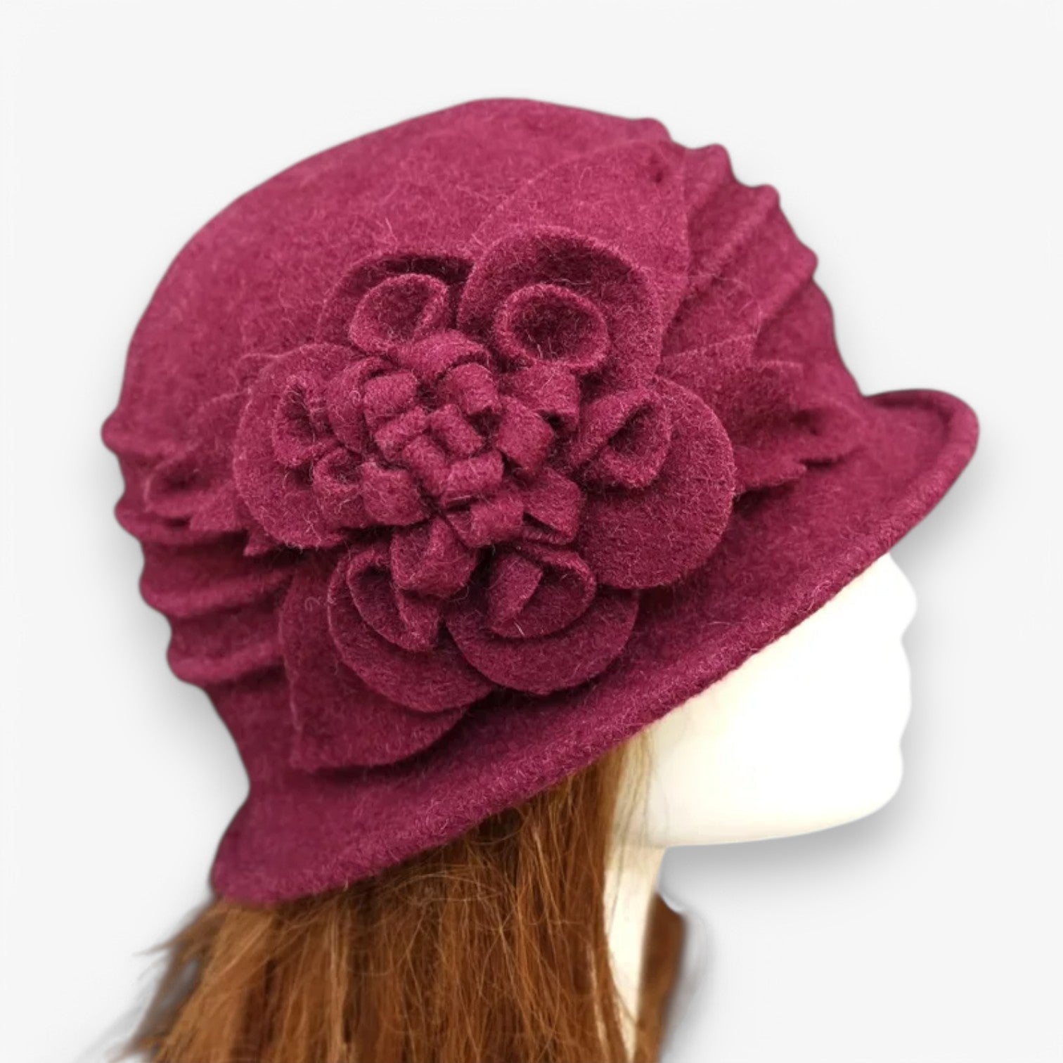 Arlett | Floral Wool Fedora Hat for Mothers – Warm & Soft