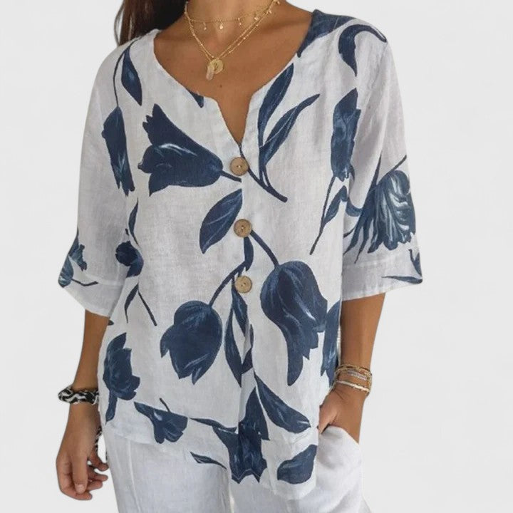 Isabel | Elegant Floral-Pattern Blouse for a Polished, Chic Look