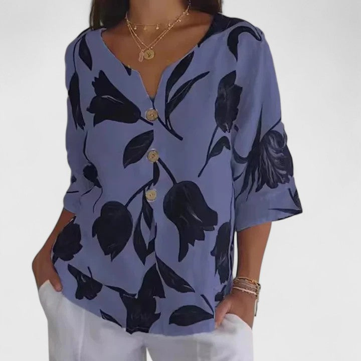 Isabel | Elegant Floral-Pattern Blouse for a Polished, Chic Look