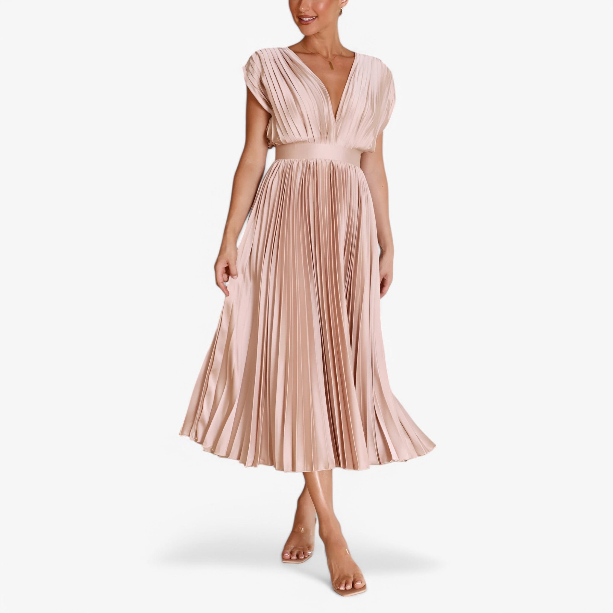 Ava | Maxi Pleated Dress – Elegant and Comfortable, Perfect for Any Occasion