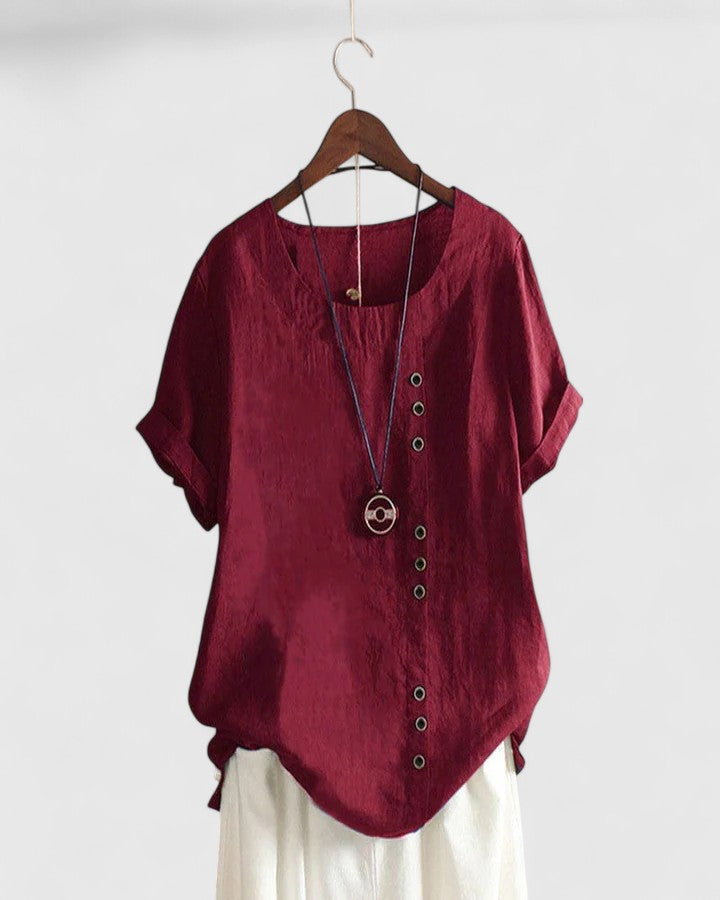 Elisavie Cozy Short-Sleeve Top – Soft, Everyday Comfort
