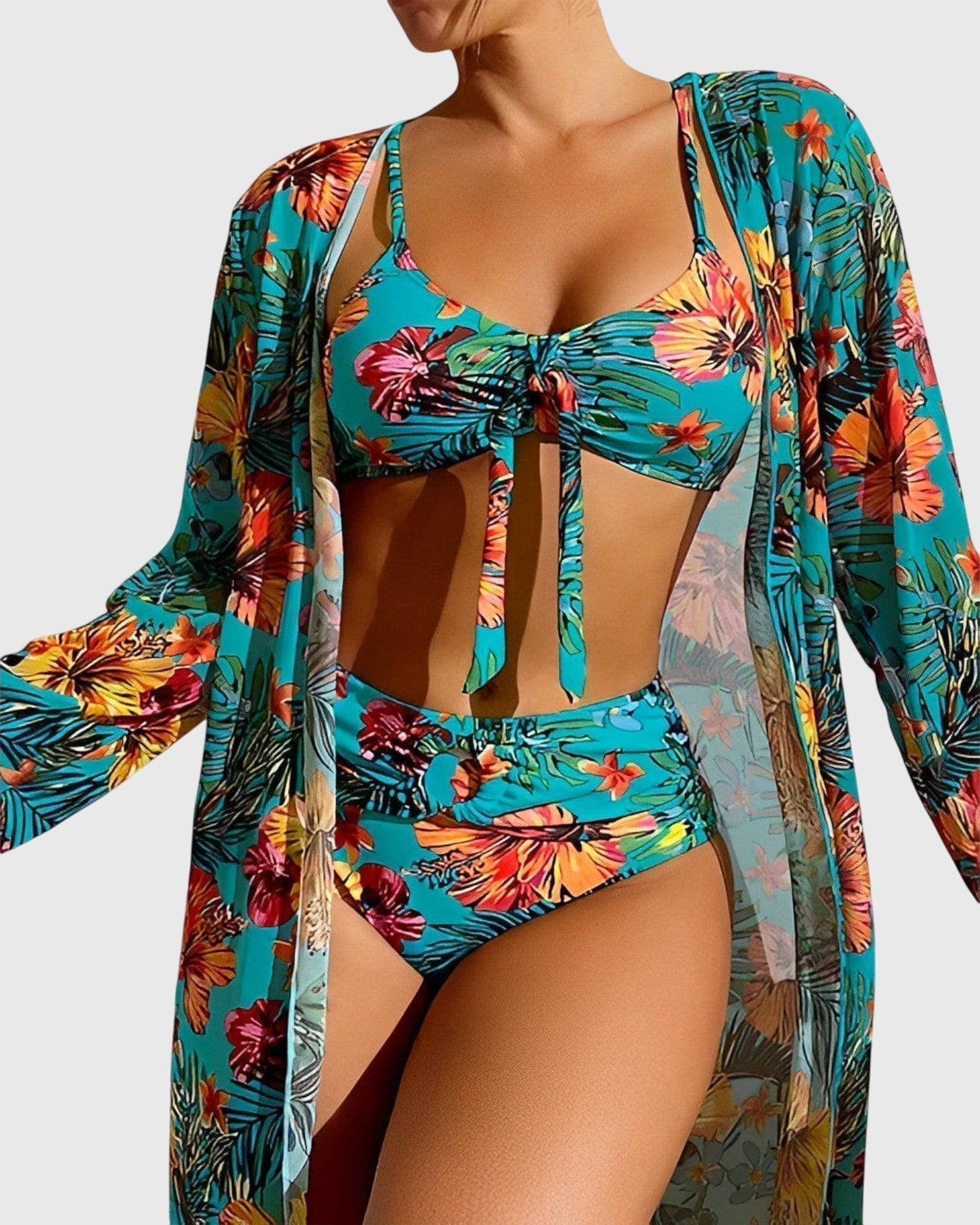 Amelia Women's Tropical-Print Bikini Swimsuit Set