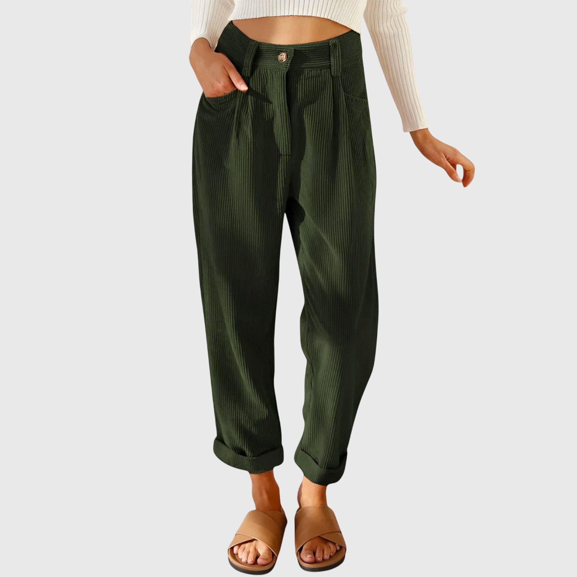 Jana - Sleek, Modern Corduroy Pants for Everyday Style