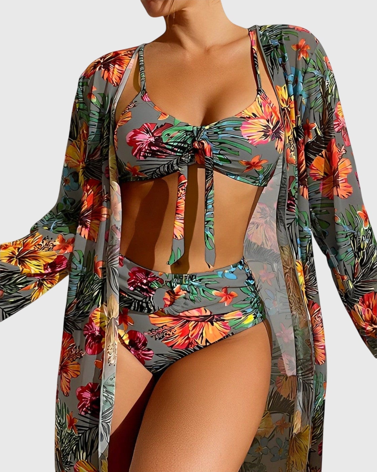 Amelia Women's Tropical-Print Bikini Swimsuit Set