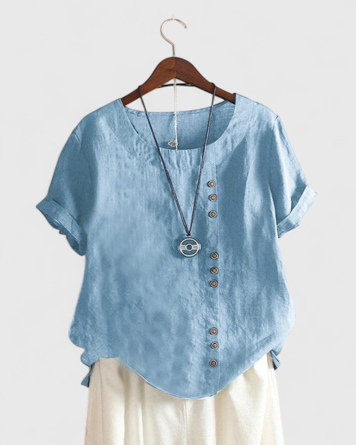 Elisavie Cozy Short-Sleeve Top – Soft, Everyday Comfort