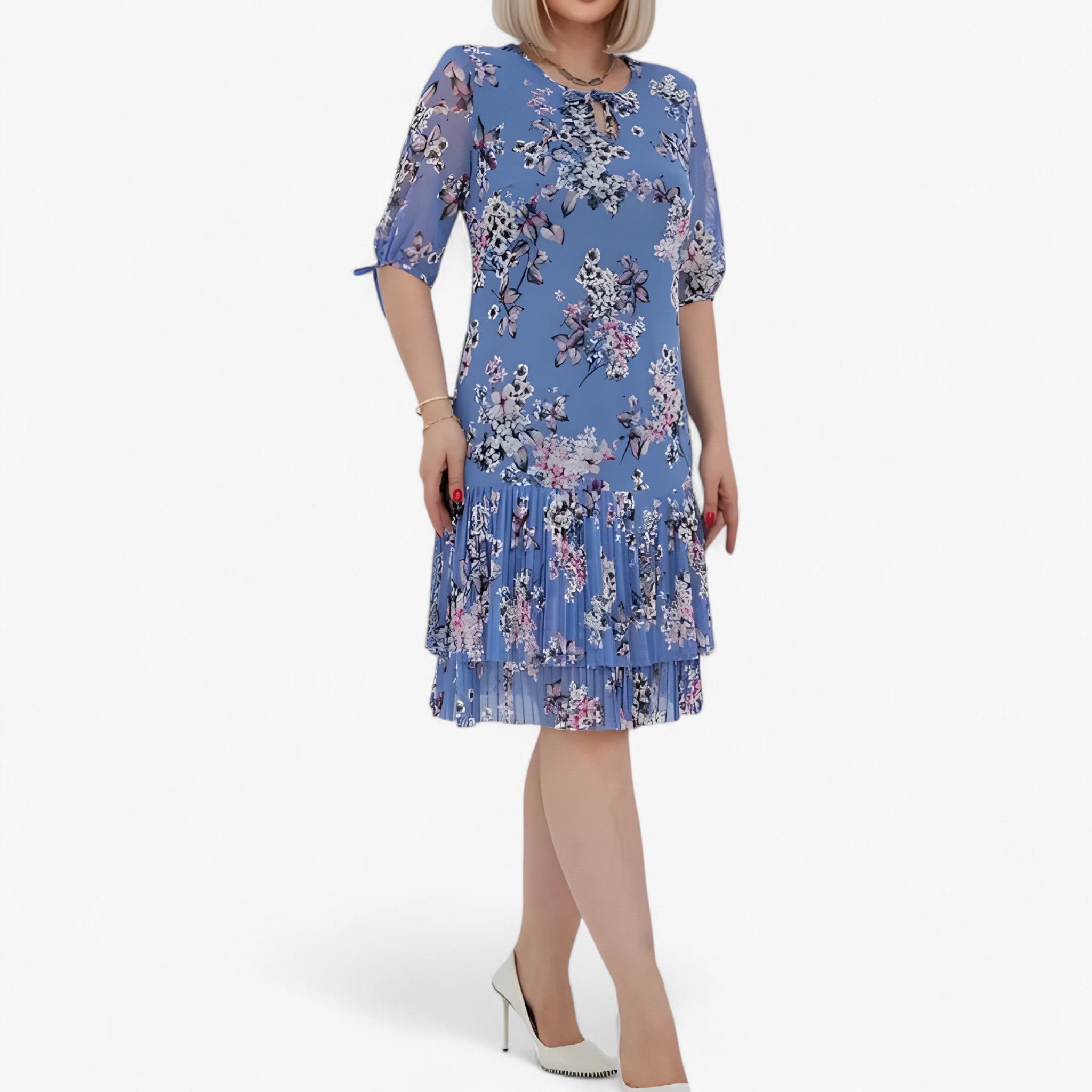 Lucie | Elegant Pleated Long Dress for Women