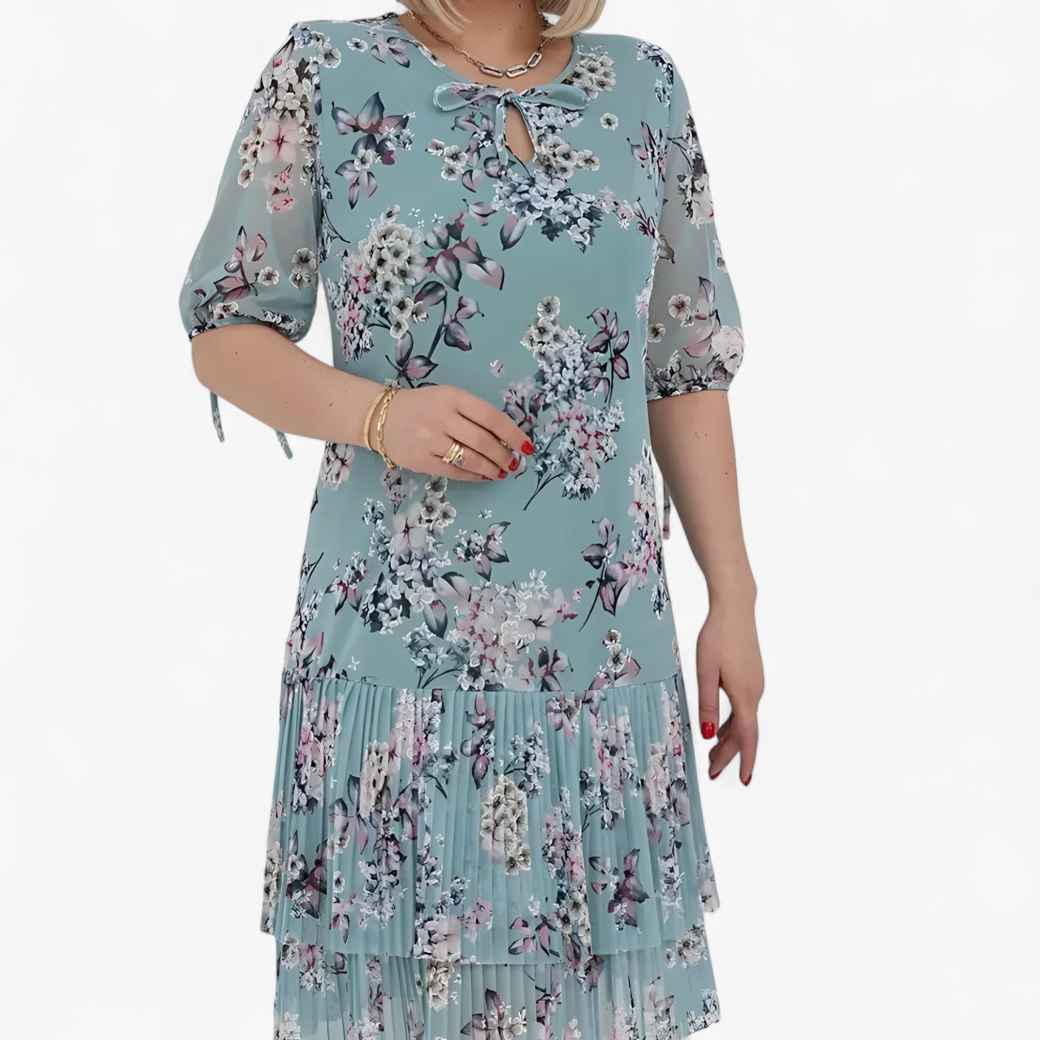 Lucie | Elegant Pleated Long Dress for Women