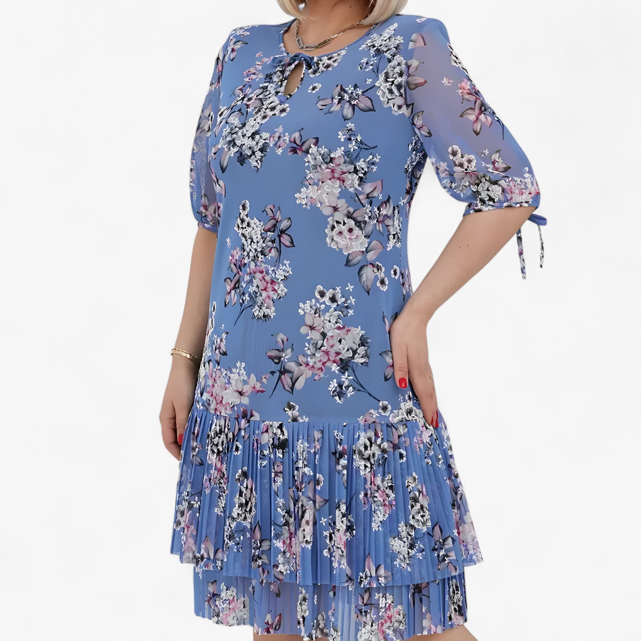 Lucie | Elegant Pleated Long Dress for Women